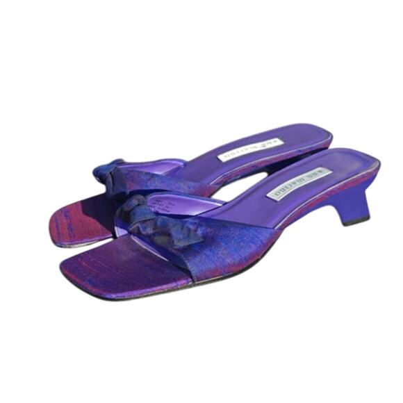 Vintage Purple blue Y2K peep toe kitten heels sz 7 - Picture 1 of 7